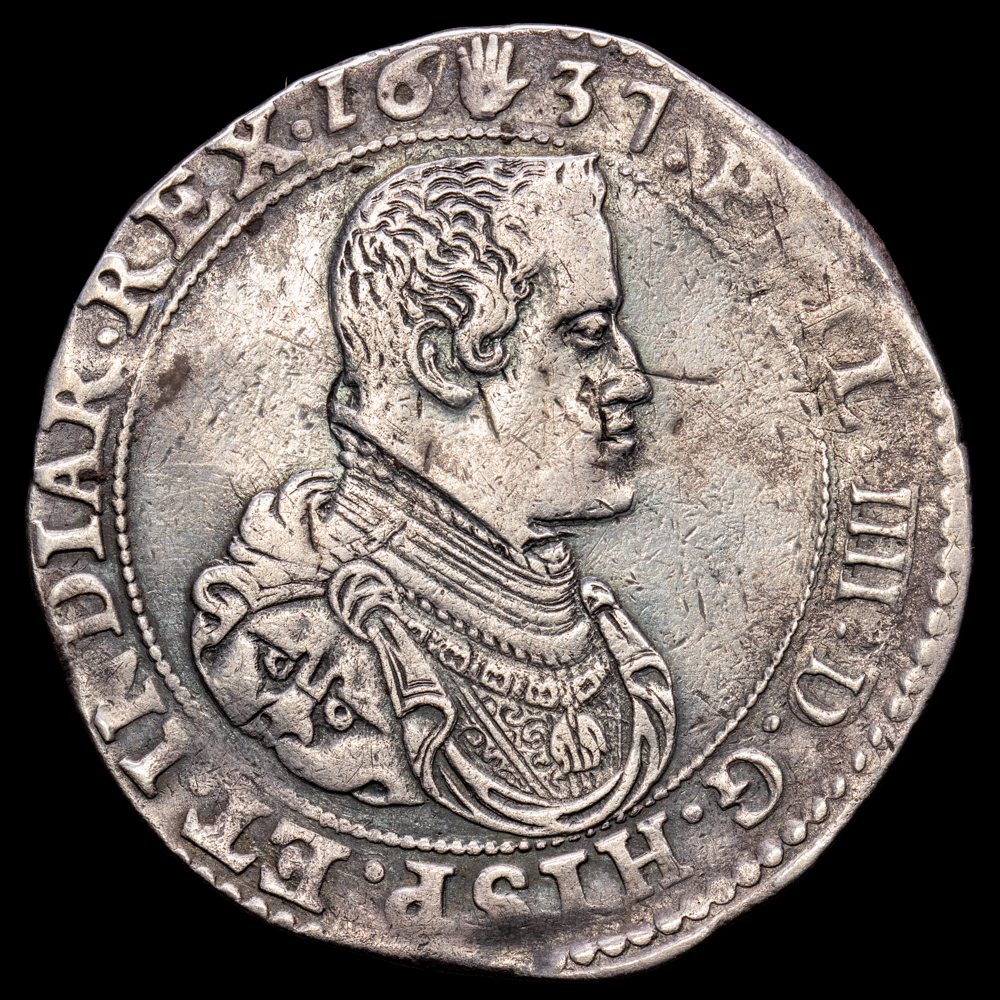 Paises Bajos – Felipe IV. Ducatón. (32,24 g.). Amberes. 1637. G.H.327. MBC+.