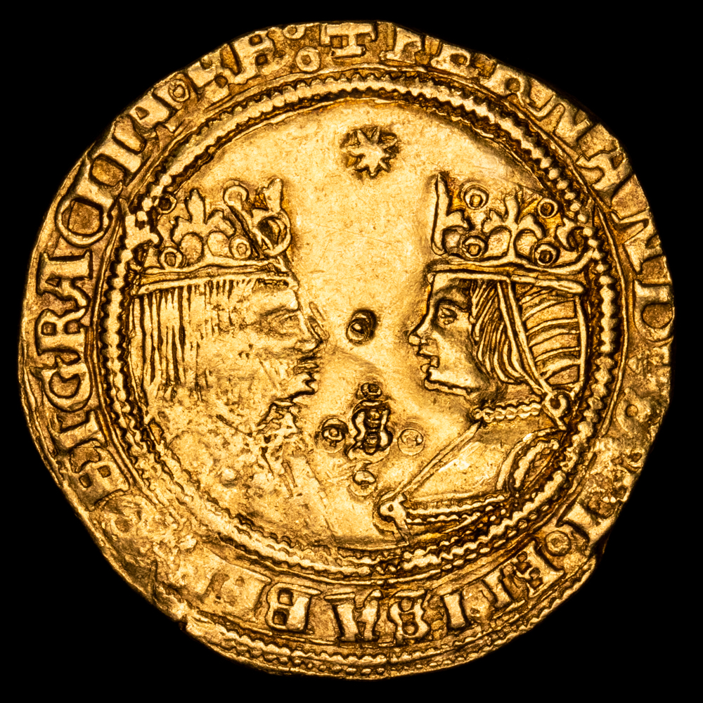 Fernando e Isabel. Doble excelente. (6,97 g.). Sevilla. (1474-1504). Aureo y Calicó 721. EBC. Escasa.