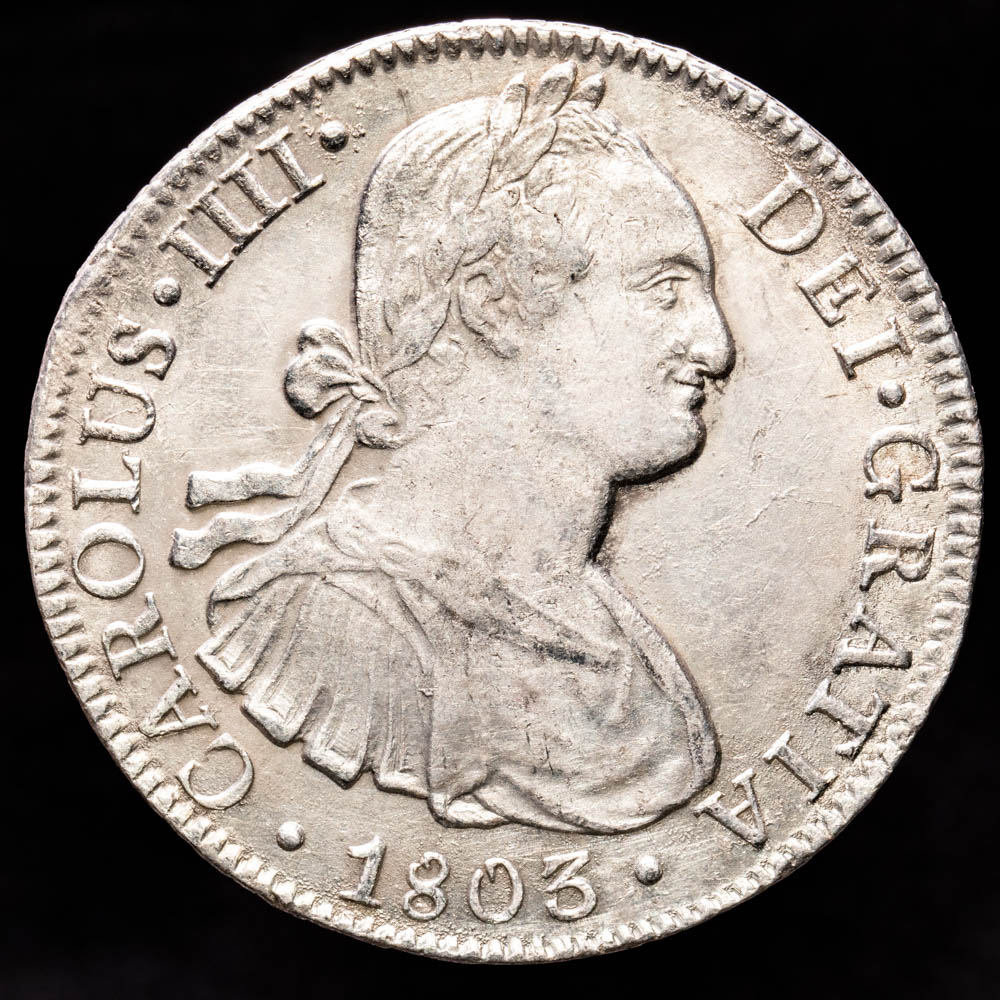 Carlos IV. 8 Reales. (26,96 g.). México. 1803. Ensayador F·T. AC-977. MBC+.