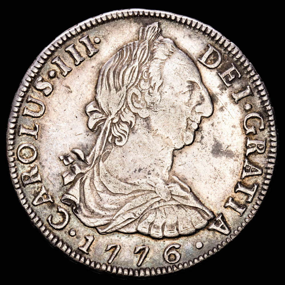 Carlos III. 8 Reales. (26,96 g.). Potosí. 1776. Ensayador P·R. AC-1172. MBC+.