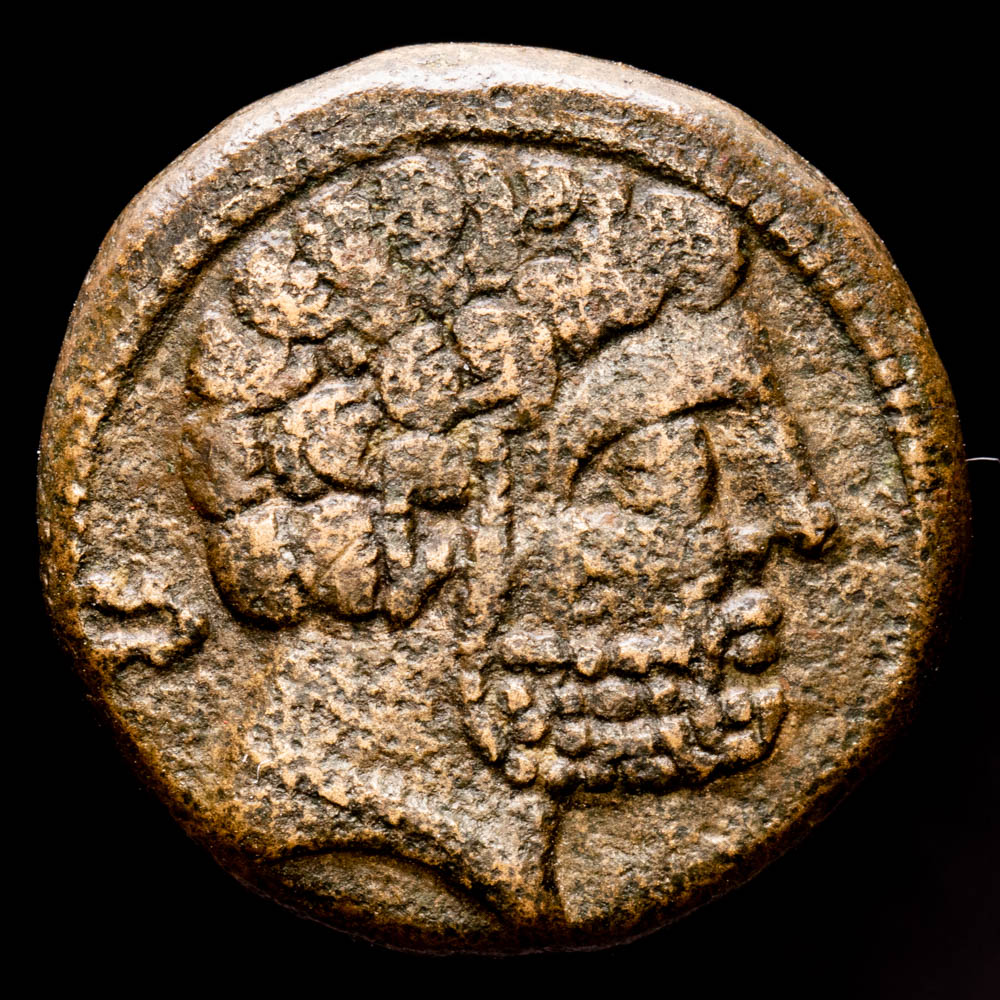 Hispania Antigua. As. (11,15 g.). Beligion. 39 a.C.. VV-44-2. MBC. Pátina marrón