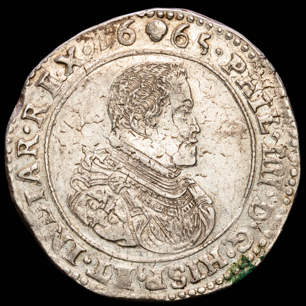 Países Bajos – Felipe IV. Ducatón. (32,51 g.). Bruxelas. 1665. DELM-285. EBC-. Rara así
