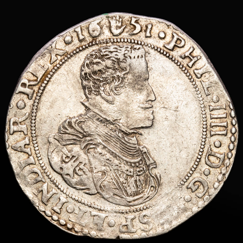 Países Bajos – Felipe IV. Ducatón. (32,55 g.). Amberes. 1651. G.H. 327. MBC+.