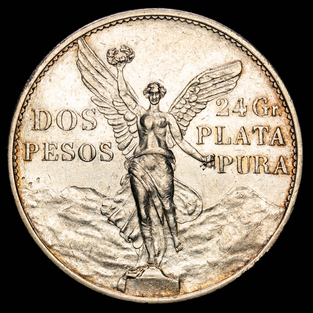 México. 2 Pesos. (26,66 g.). México. 1921. KM-462. EBC+. Restos de brillo original.