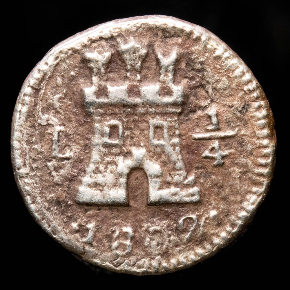 Perú – Carlos IV. 1/4 de Real. (0,76 g.). Lima. 1802. Cayón-13171. VG. Muy rara.