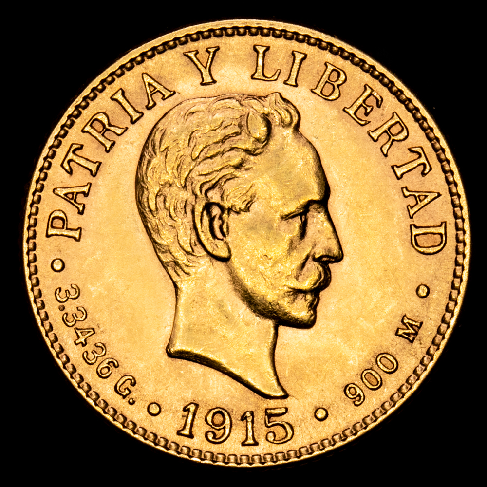 José Marti. 2 Pesos. (3,36 g.). 1915. KM-17. SC-. Brillo original. Tirada de 10000 piezas