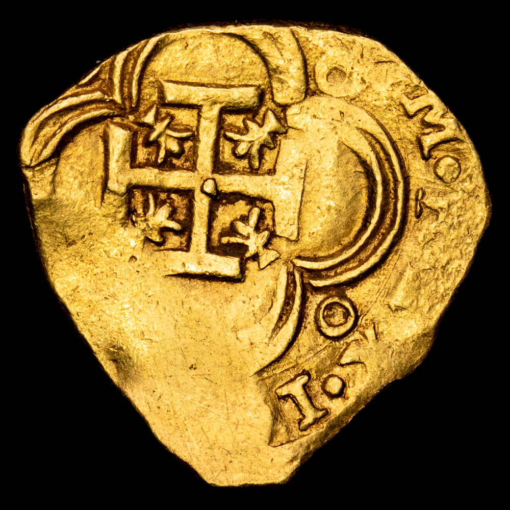 Felipe III. 2 Escudos (6,76 g.). S/F (Sevilla). Aureo y Calicó-Tipo-197. MBC+.