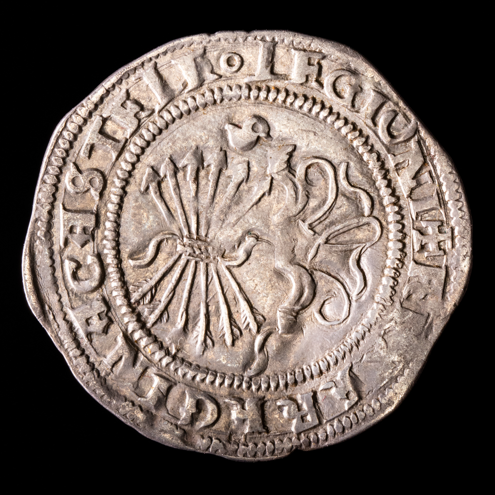 Reyes Católicos. 1 Real. (3,33 g.). Sevilla. (1474-1504). CAL-376 var. MBC+. Sin palabra ET en anverso