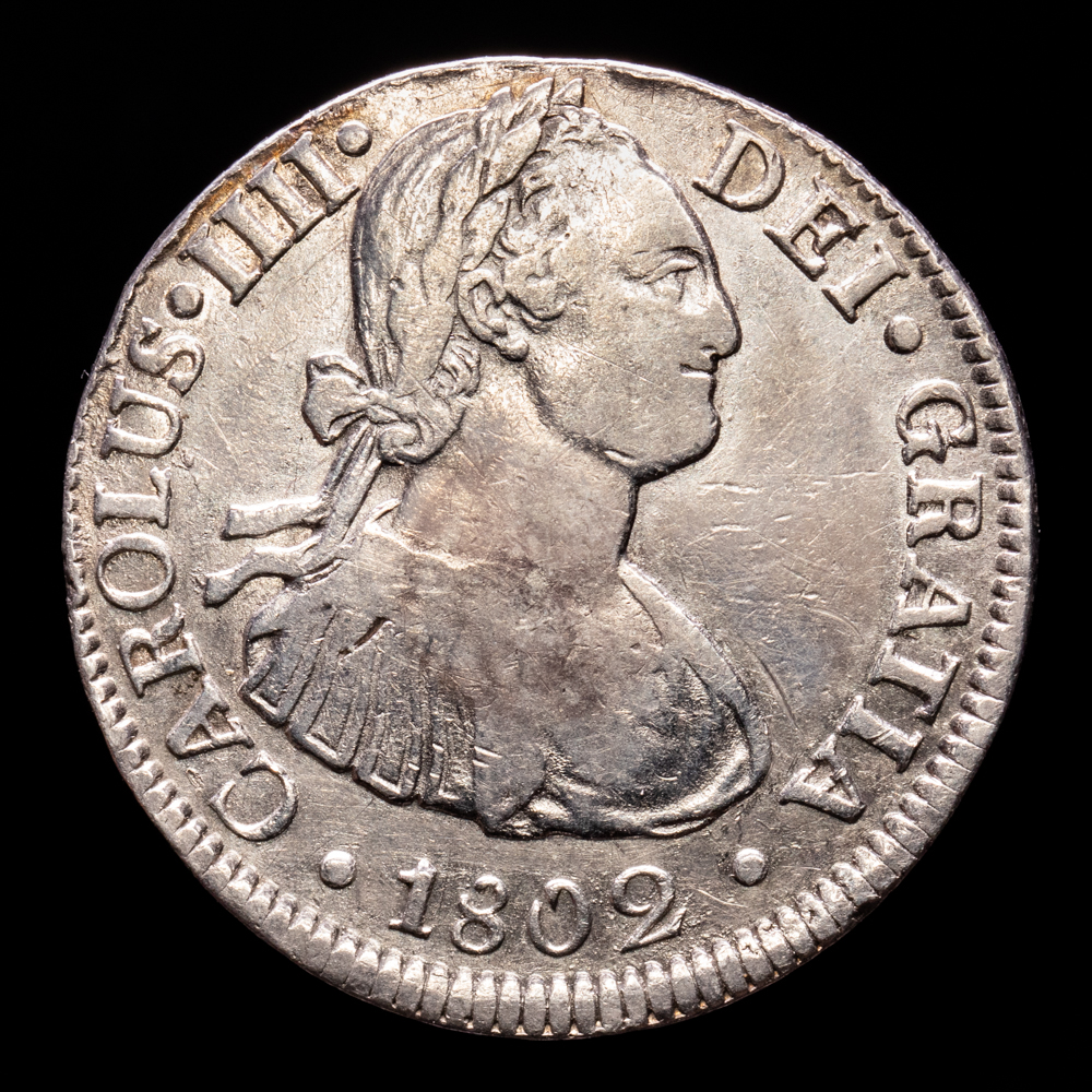 Carlos IV. 2 Reales. (6,58 g.). México. 1802. Ensayador F·T. AC-640. MBC+.