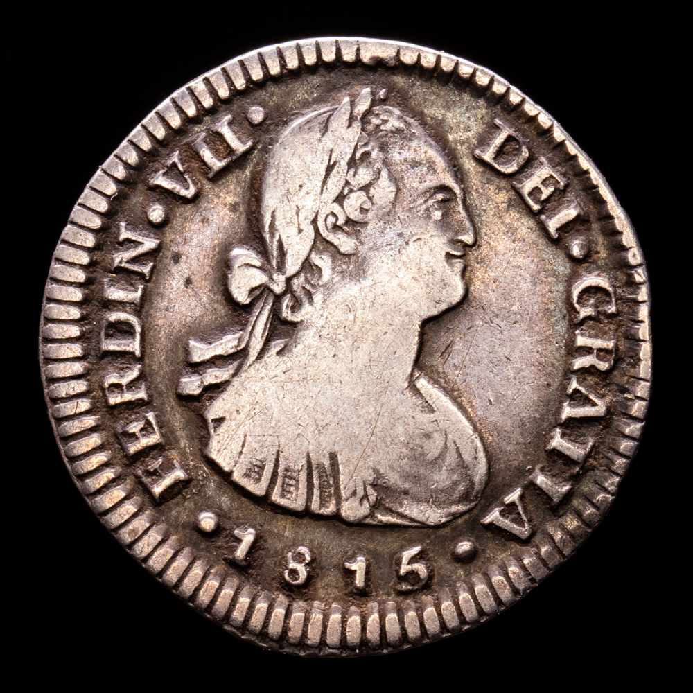 Fernando VII. 1 Real. (2,97 g.). Santiago. 1815. Ensayador F·J. MBC-. Escasa