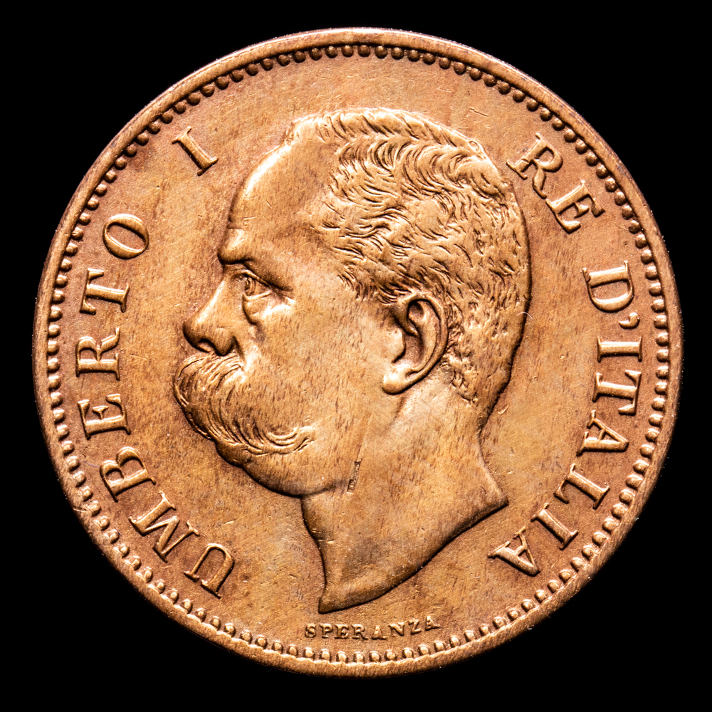 Italia – Umberto I. 5 Centesimi. (4,97 g.). Roma. 1896. MONT-66. EBC-. Limpiada