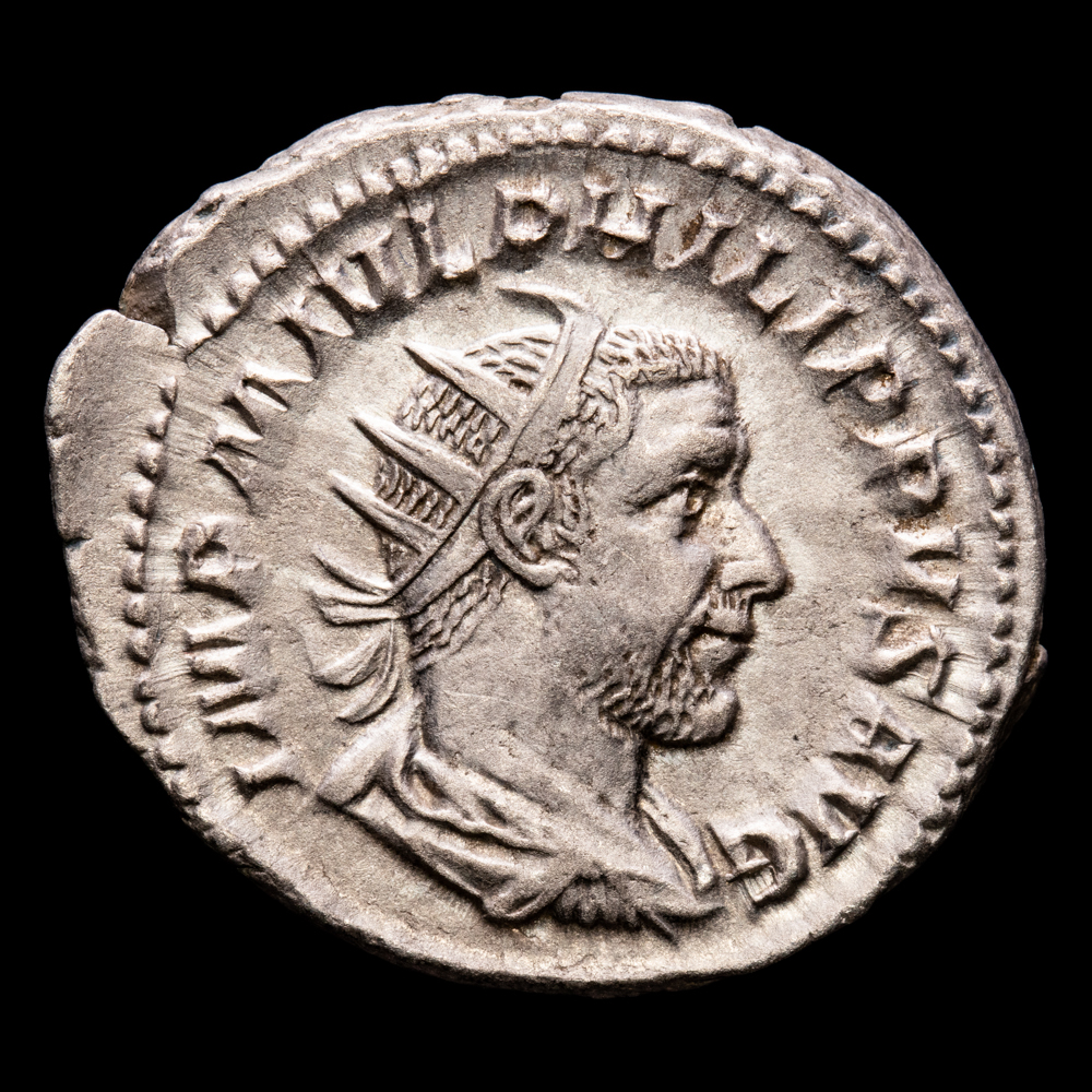 Filipo I. Antoniniano. (4,61 g.). Roma. 244-249 d.C. RIC 2b. R/ P M TR P II COS P P, Emperador sentado. EBC-.