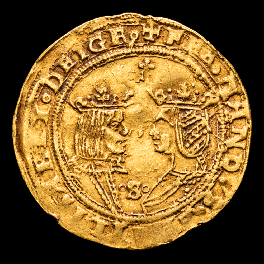 Reyes Católicos. Doble Excelente. (6,92 g.). Sevilla. (1474-1504). Aureo y Calicó-741. MBC+. Muy escasa.