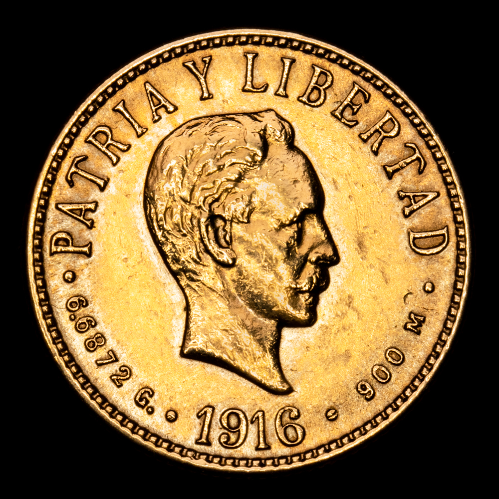 Cuba. 4 Pesos. (6,7 g.). 1916. KM-19. EBC. Escasa