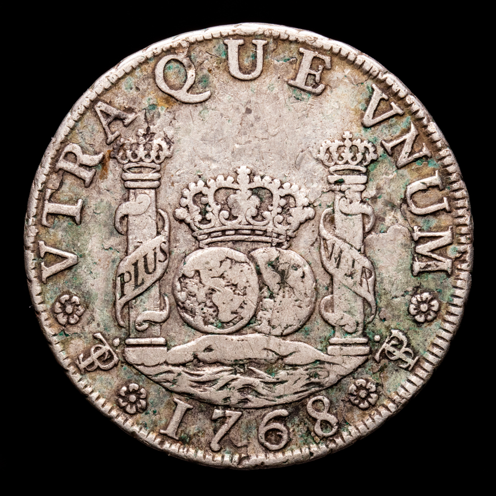 Carlos III. 4 Reales. (13,11 g.). Potosí. 1768. Ensayador J·R. Aureo y Calicó-923. MBC+. Muy escasa.