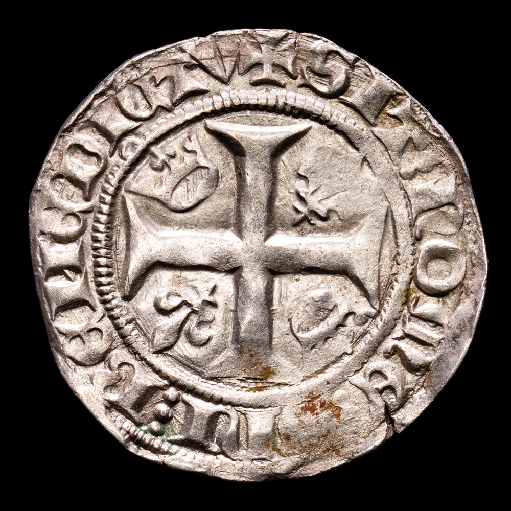 Francia – Carlos VI. Blanc Guenar. (2,84 g.). Tournai. (1380-1422). CIANI-507. EBC. (El loco – El bienamado)