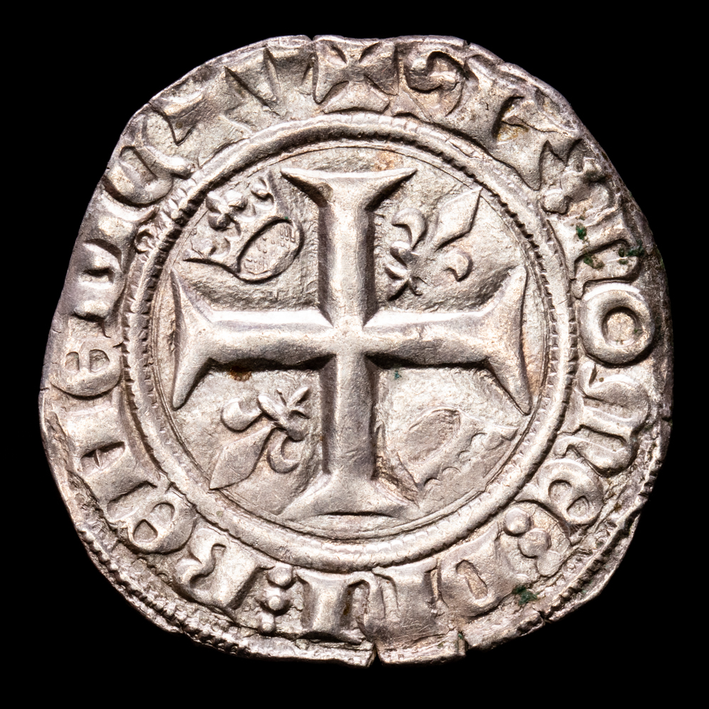 Francia – Carlos VI. Blanc Guenar. (2,97 g.). Tournai. (1380-1422). CIANI-507. EBC. (El loco – El bienamado)