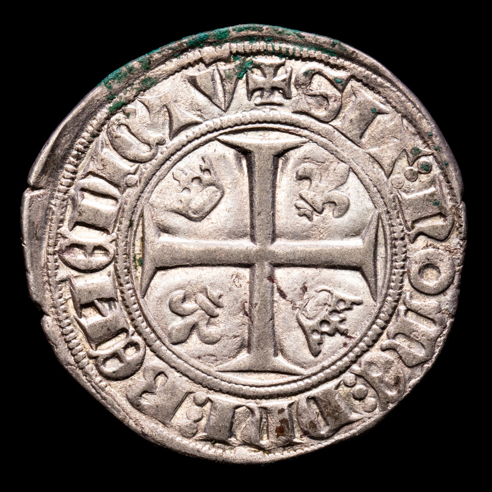 Francia – Carlos VI. Blanc Guenar. (3,13 g.). Saint Quentin. (1380-1422). DY-377. UNC. Brillo original.