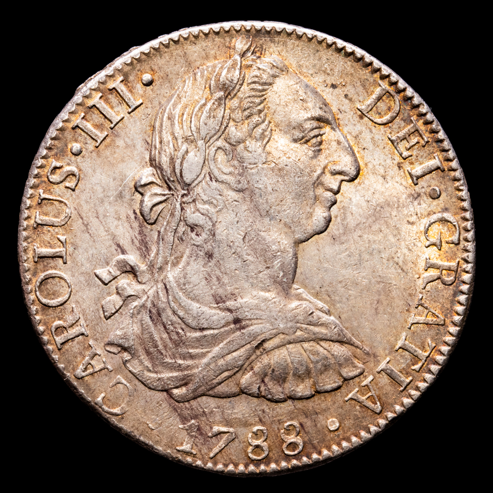 Carlos III. 8 Reales. (27,02 g.). México. 1788. Ensayador F·M. Aureo y Calicó-1132. EBC.