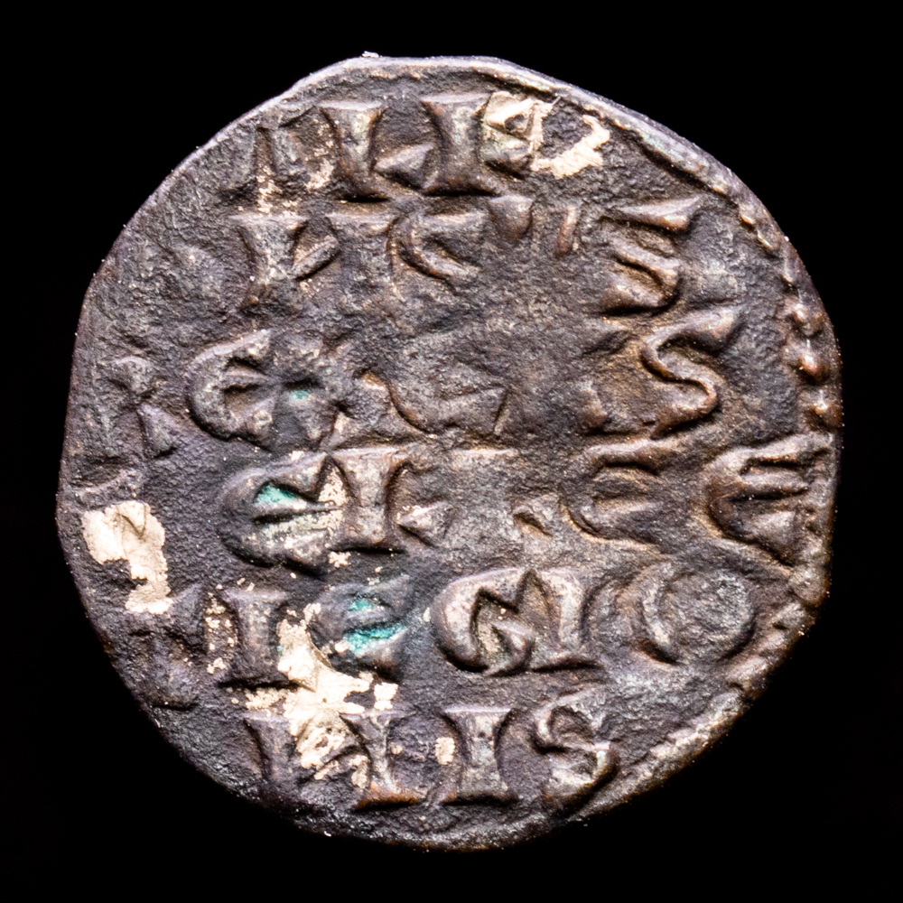 Alfonso X. Dinero. (0,75 g.). Sin ceca. (1252-1284). Álvarez Burgos-227. BC+/MBC. Atractivo ejemplar.