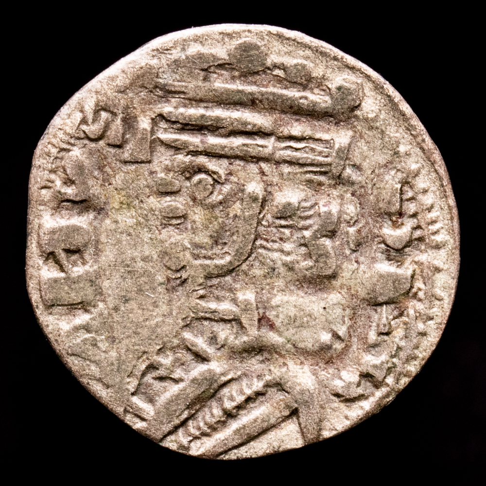 Alfonso VIII. Dinero. (0,95 g.). Toledo. (1158-1214). Álvarez Burgos-205. MBC. Castillo con dos estrellas y puntos.