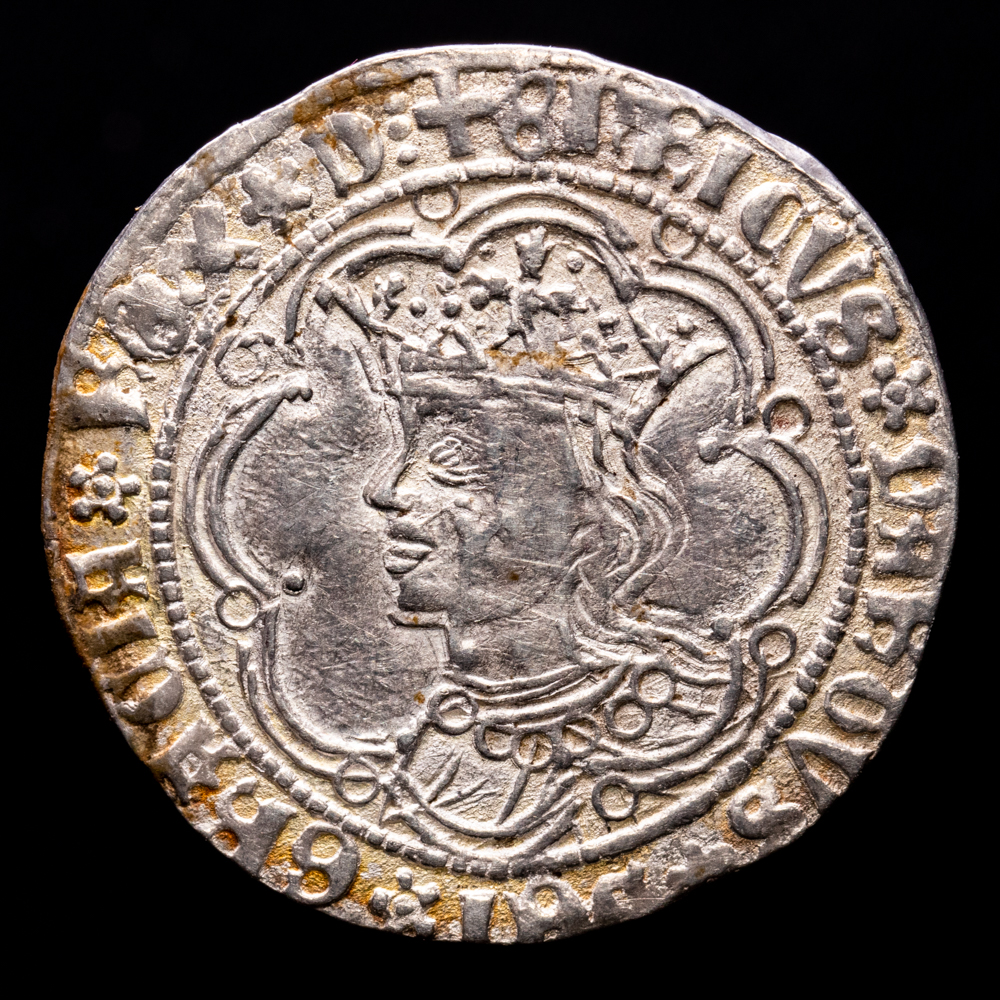 Enrique IV. Real de busto. (3,41 g.). Sevilla. (1454-1474). AB-685 var. EBC-. Escasa así