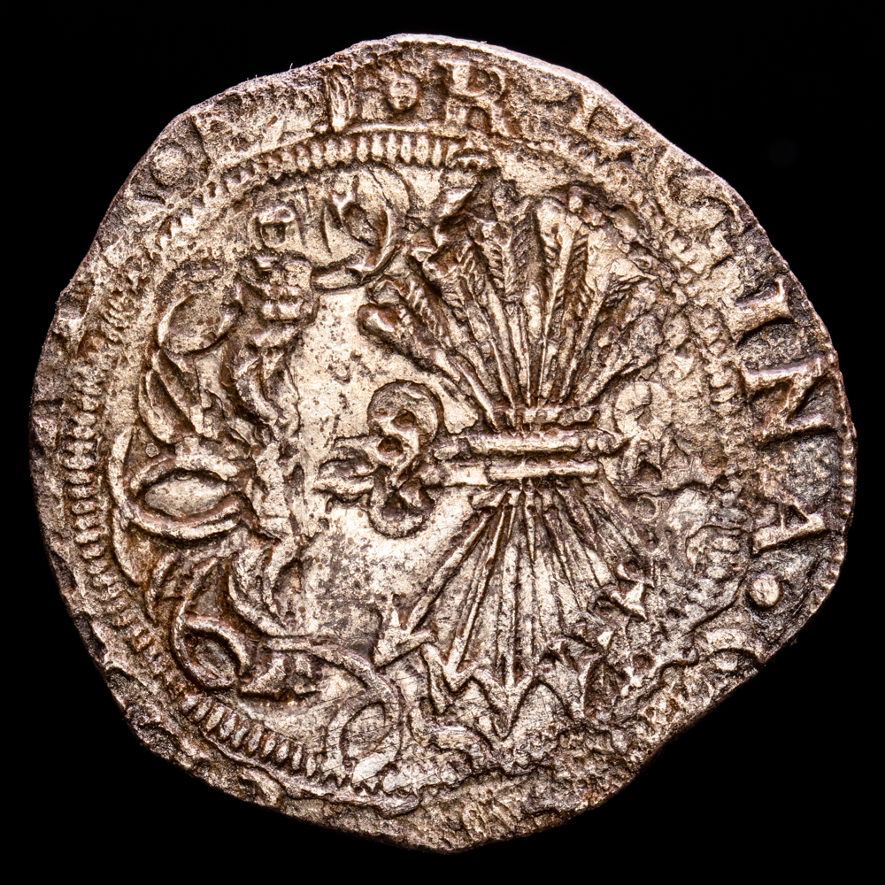 Fernando e Isabel. 4 Reales. (12,68 g.). Sevilla. (1474-1504). Ensayador D “cuadrada”. AC-584. MBC+.