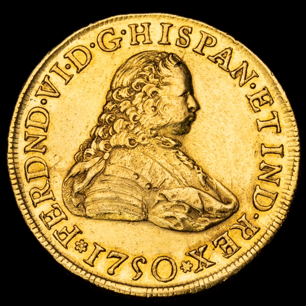 Fernando VI. 8 Escudos. ( 26,94g.). México. 1750. Ensayador M·F.EBC-/EBC+