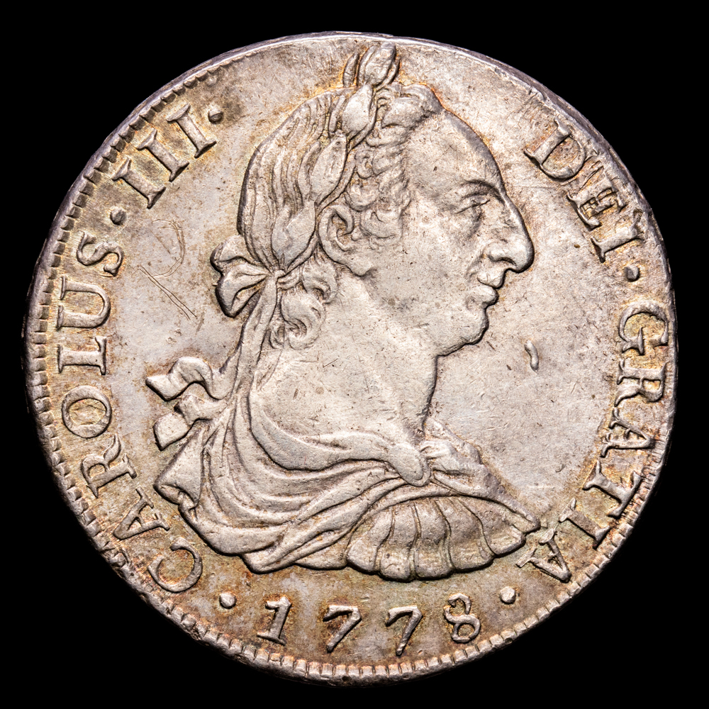 Carlos III. 8 Reales. (26,89 g.). Lima. 1778. Ensayador M·J. Aureo y Calico – 1044. EBC-.