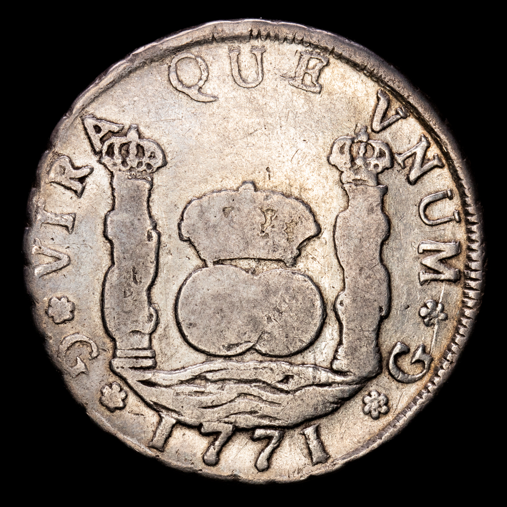 Carlos III. 4 Reales. (12,91 g.). Guatemala. 1771. Ensayador P. Aureo y Calico – 802. MBC-. Escasa