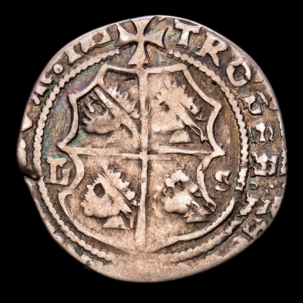 Juana y Carlos. 1 Real. (2,41 g.). Zaragoza. (1520). Ensayador L-S. Aureo y Calico – 83. MBC. Escasa. Ex Colección Baldomero de la Fuente