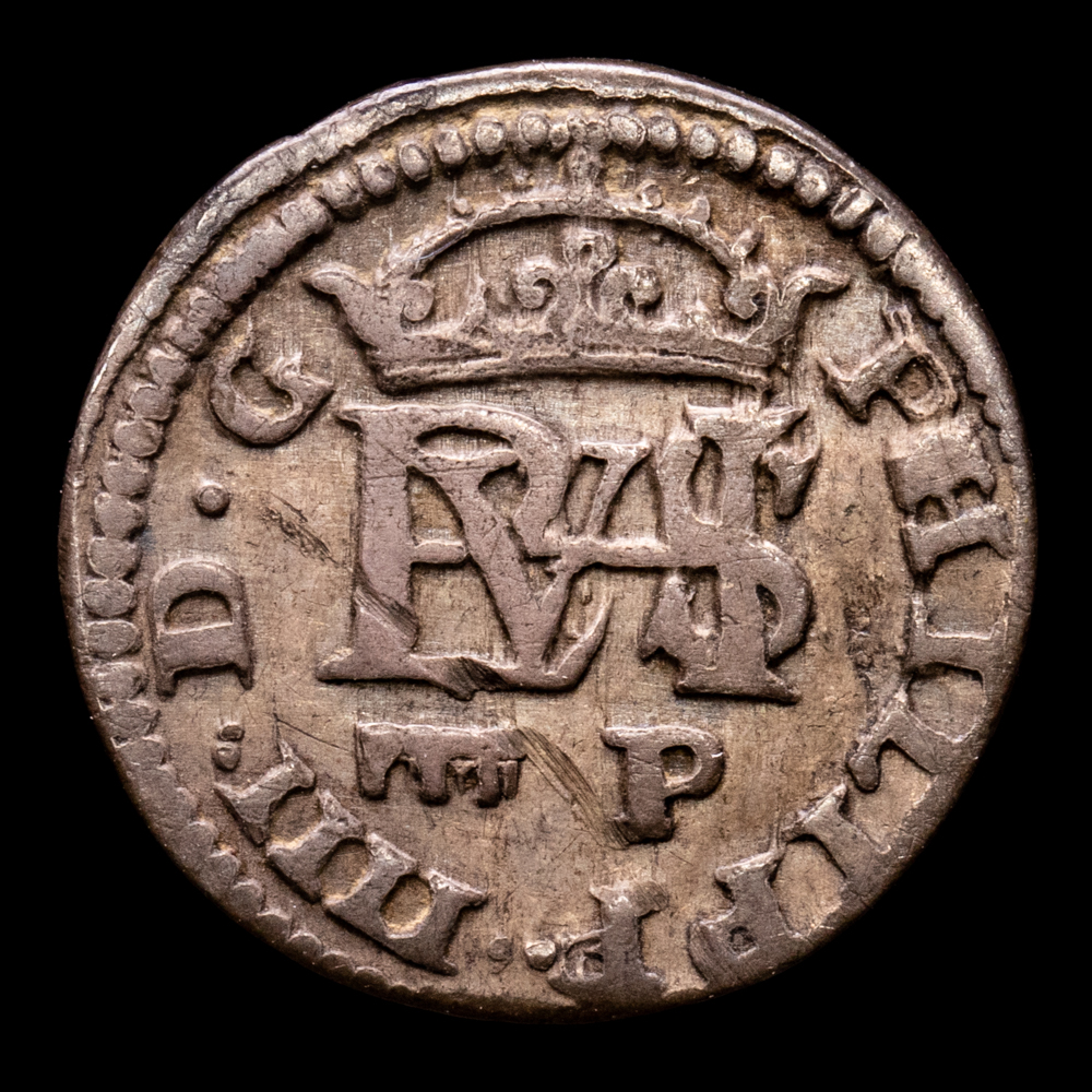 Felipe IV. 1/2 Real. (1,59 g.). Segovia. 1627. Ensayador P. Aureo y Calico – 620. MBC.