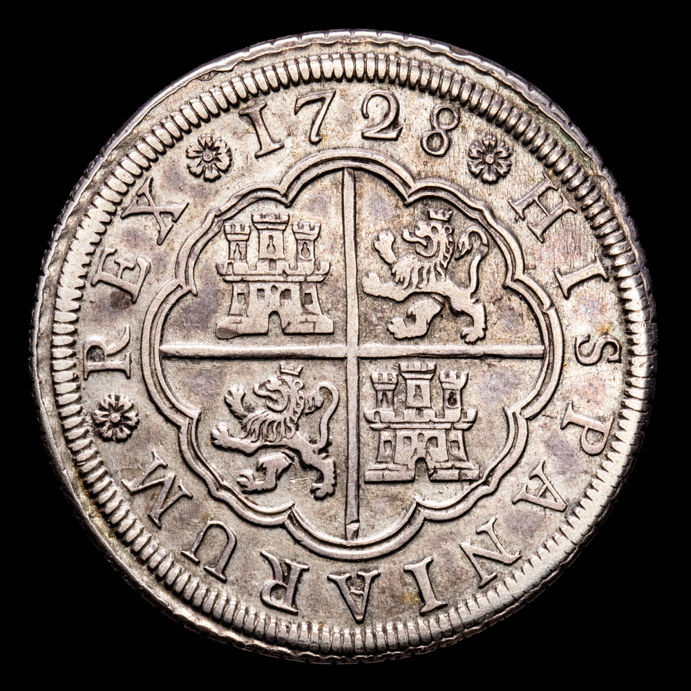 Felipe V. 4 Reales. (13,15 g.). Segovia. 1728. Ensayador F. AC-1215. MBC+. Rara