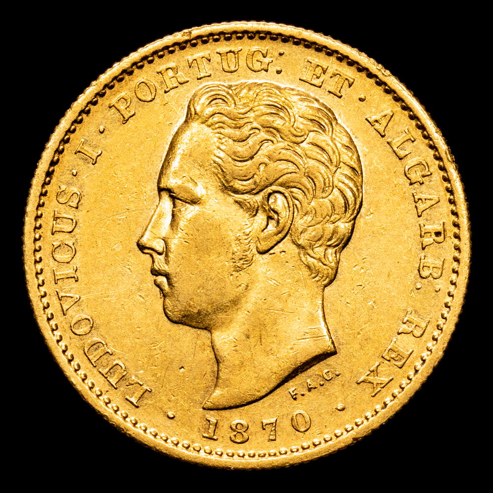 Portugal – Luis I. 5000 reis. (8,79 g.). 1870. Gomes 16.02. EBC/EBC+. Brillo original