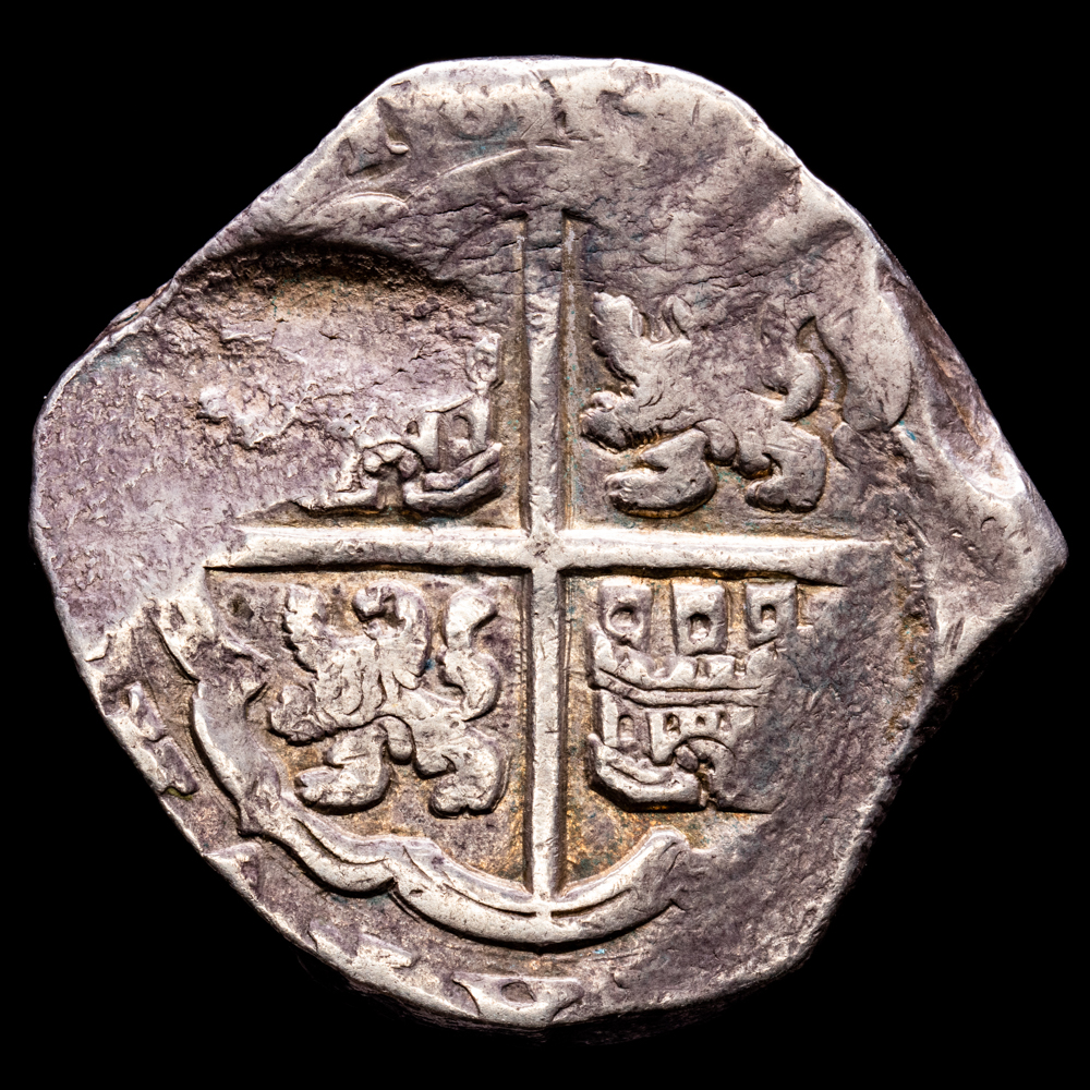Felipe IV. 8 Reales. (27,11 g.). Sevilla. 1644. Ensayador R. Aureo y Calicó – 1652. MBC. Rara!