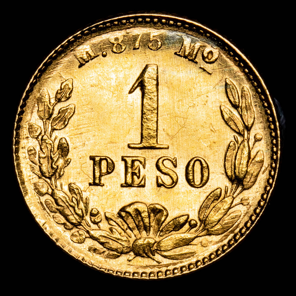 México. 1 Peso. (1,68 g.). México. 1897. KM-410.5. SC-. Brillo original