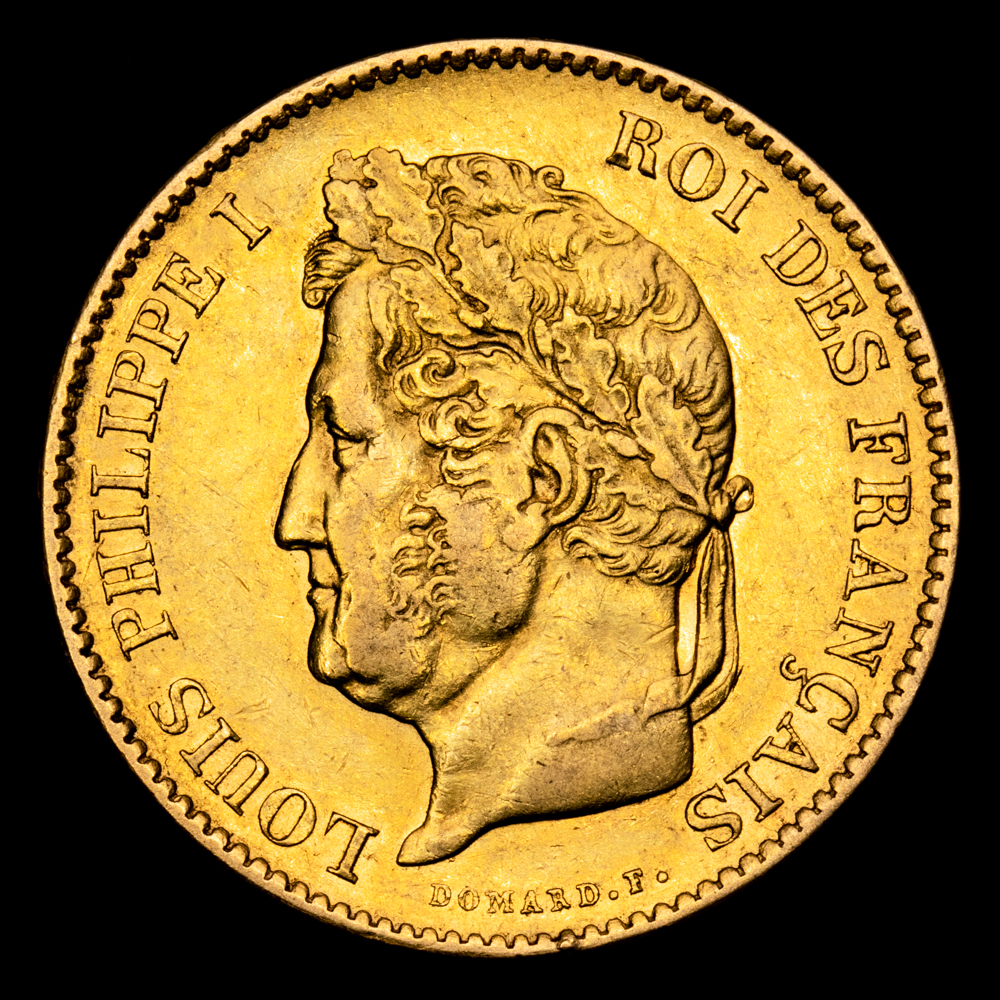 Francia – Louis Philippe I. 40 Francs. (12,85 g.). París. 1833. A. GAD-1106. EBC-.