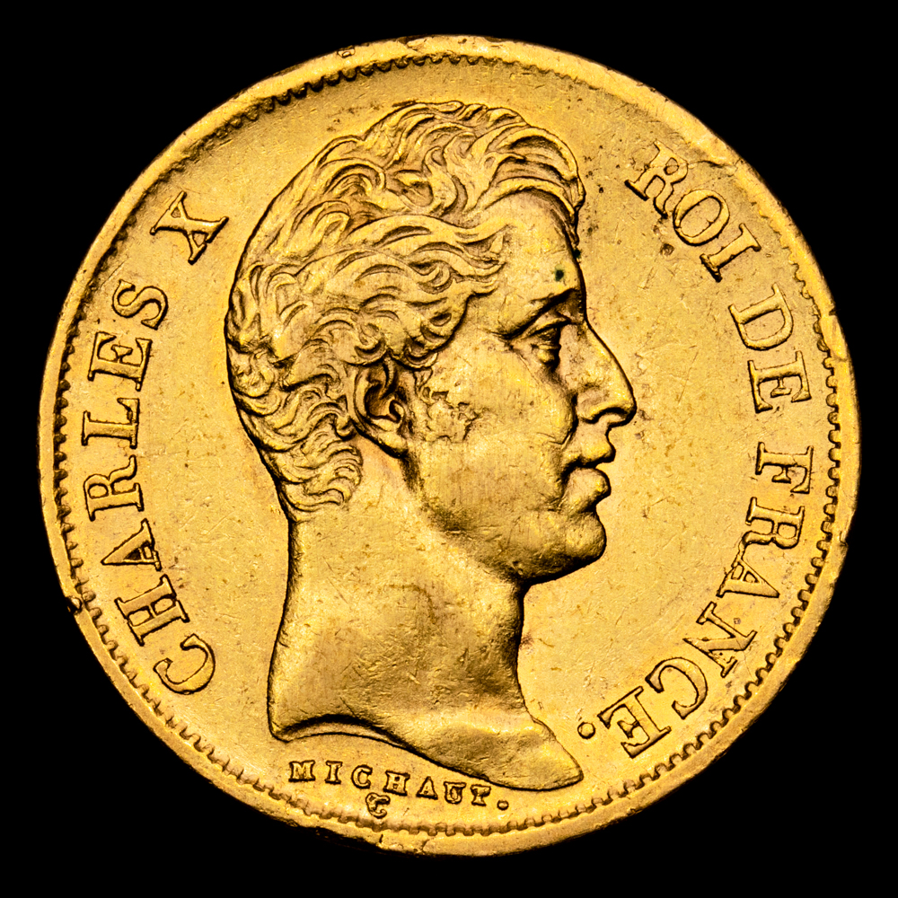 Francia – Charles X. 40 Francs. (12,91 g.). París. 1830. A. GAD-1105. EBC/EBC+. Restos de brillo original