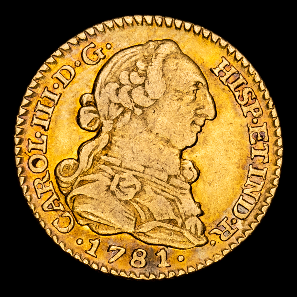 Carlos III. 1 Escudo. (3,33 g.). Madrid. 1781. Ensayadores P·J. Aureo y Calicó – 1361. MBC+. Bonito color
