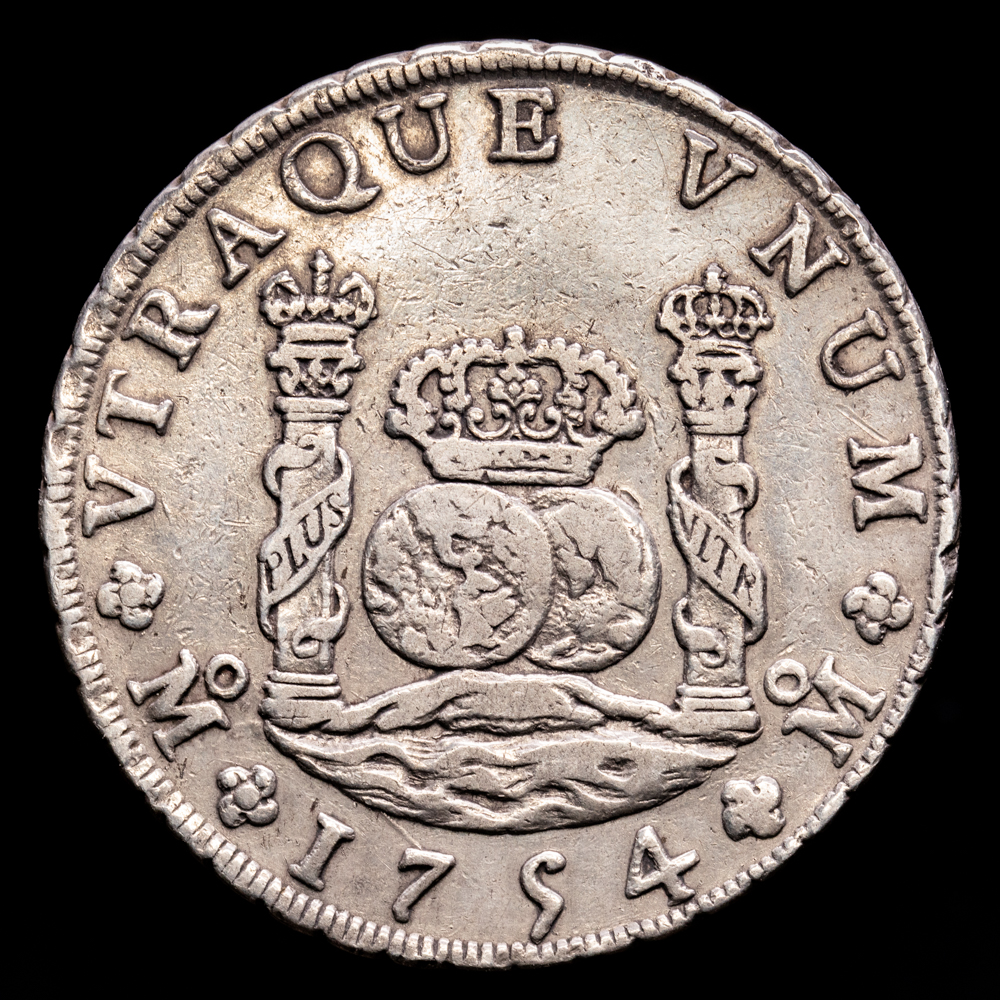 Fernando VI. 8 Reales. (27,01 g.). México. 1754. Ensayador M·F. AC-485. VF+.