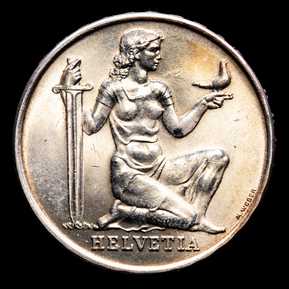 Suiza. 5 Francs. (15,07 g.). Berna. 1936. KM-41. UNC. Brillo original.