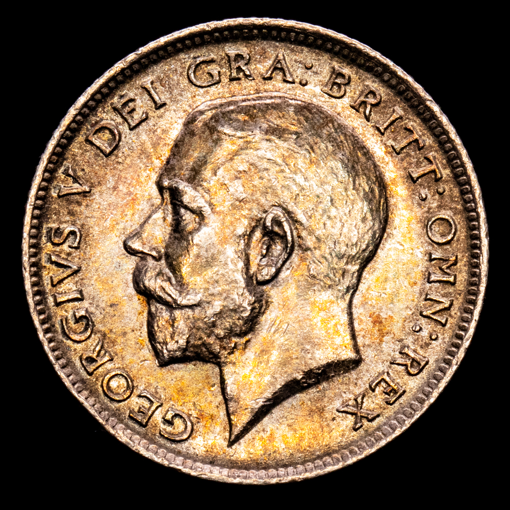 Gran Bretaña – George V. 6 Pence. (2,85 g.). 1911. KM-814. XF+. Pátina de monetario