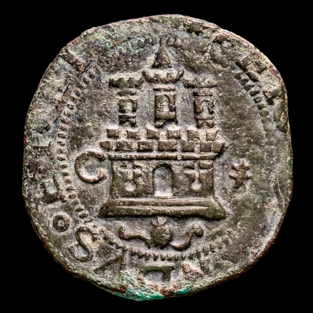 Reyes Católicos. 2 Maravedís. (4,23 g.). Cuenca. (1474-1504). Aureo y Calicó-89. MBC+.