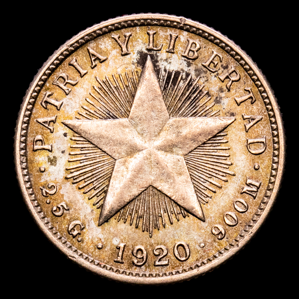 Cuba. 10 Centavos. (2,53 g.). Cuba. 1920. KM-12. MBC+.