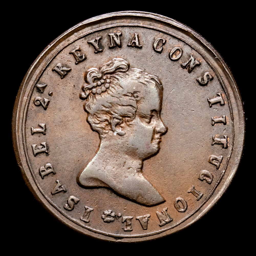 Isabel II. 1º de Dice. (8,11 g.). 1843. H-7. MBC+. FERROL EN SU AUGUSTA PROCLAMACIÓN