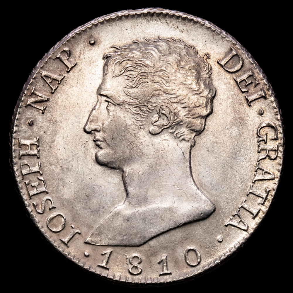 Jose Napoleón. 20 Reales. (27,19 g.). Madrid. 1810. Ensayador A·I. Aureo y Calicó-37. EBC+. Pátina. Aguila grande.