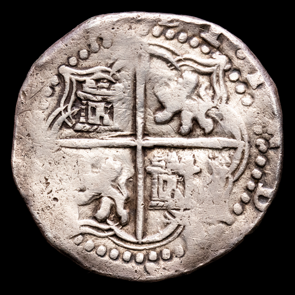 Felipe II. 4 Reales. (13,42 g.). Potosí. (1574-86). Ensayador B. Aureo y Calicó-160. MBC+. Escasa