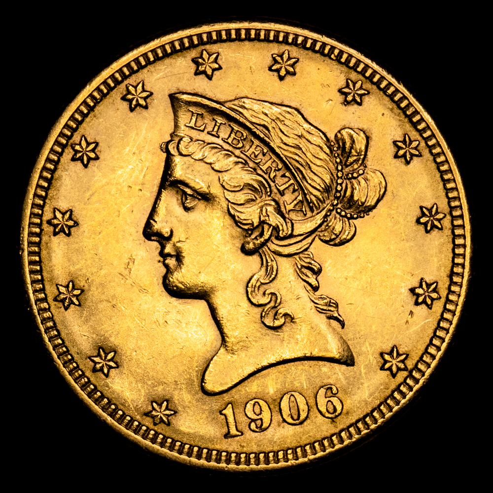 Estados Unidos. 10 Dollars. (16,72 g.). Denver. 1906. KM-102. XF+.