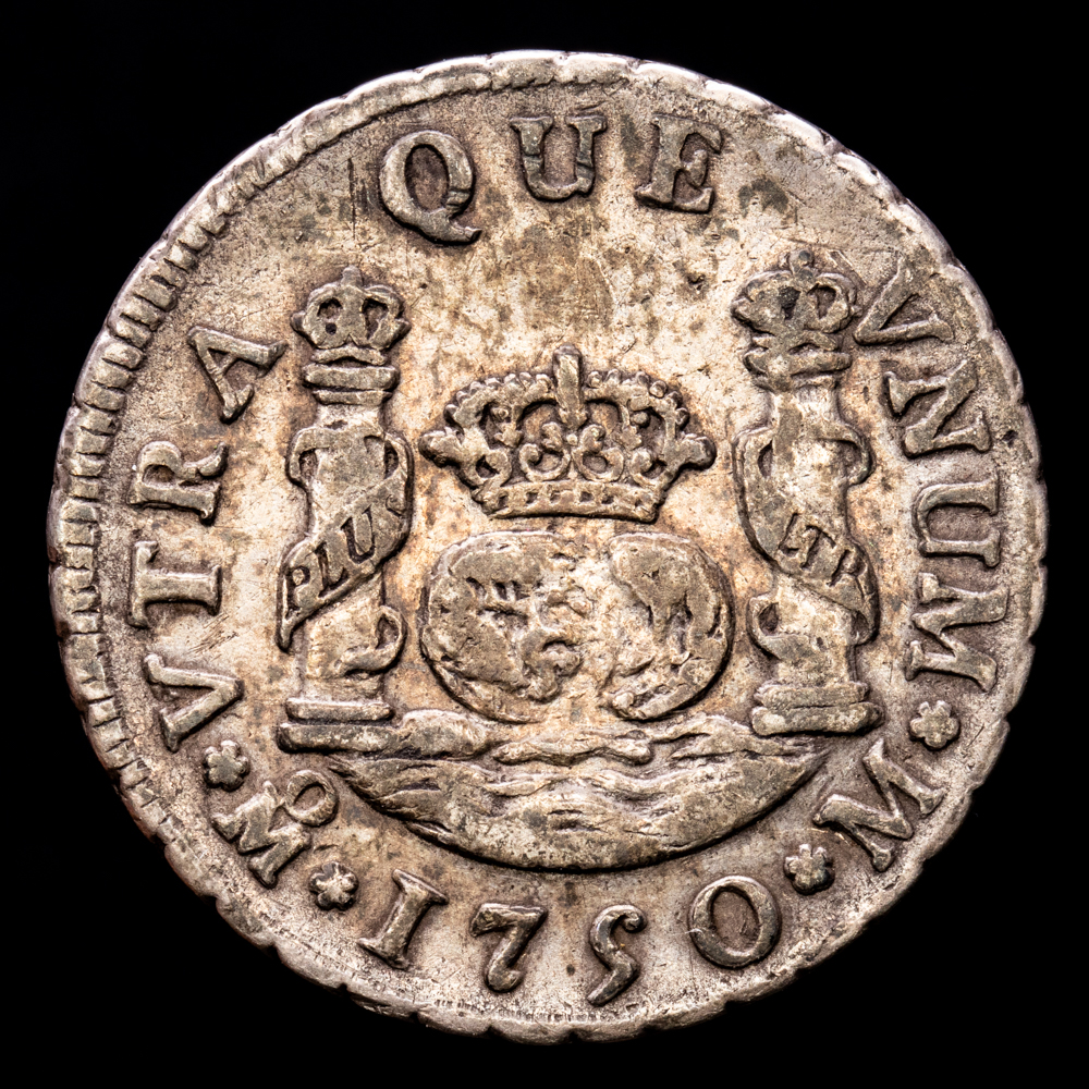 Fernando VI. 2 Reales. (6.51 g.). México. 1750. Ensayador M. Aureo y Calicó-209. MBC+. Tono