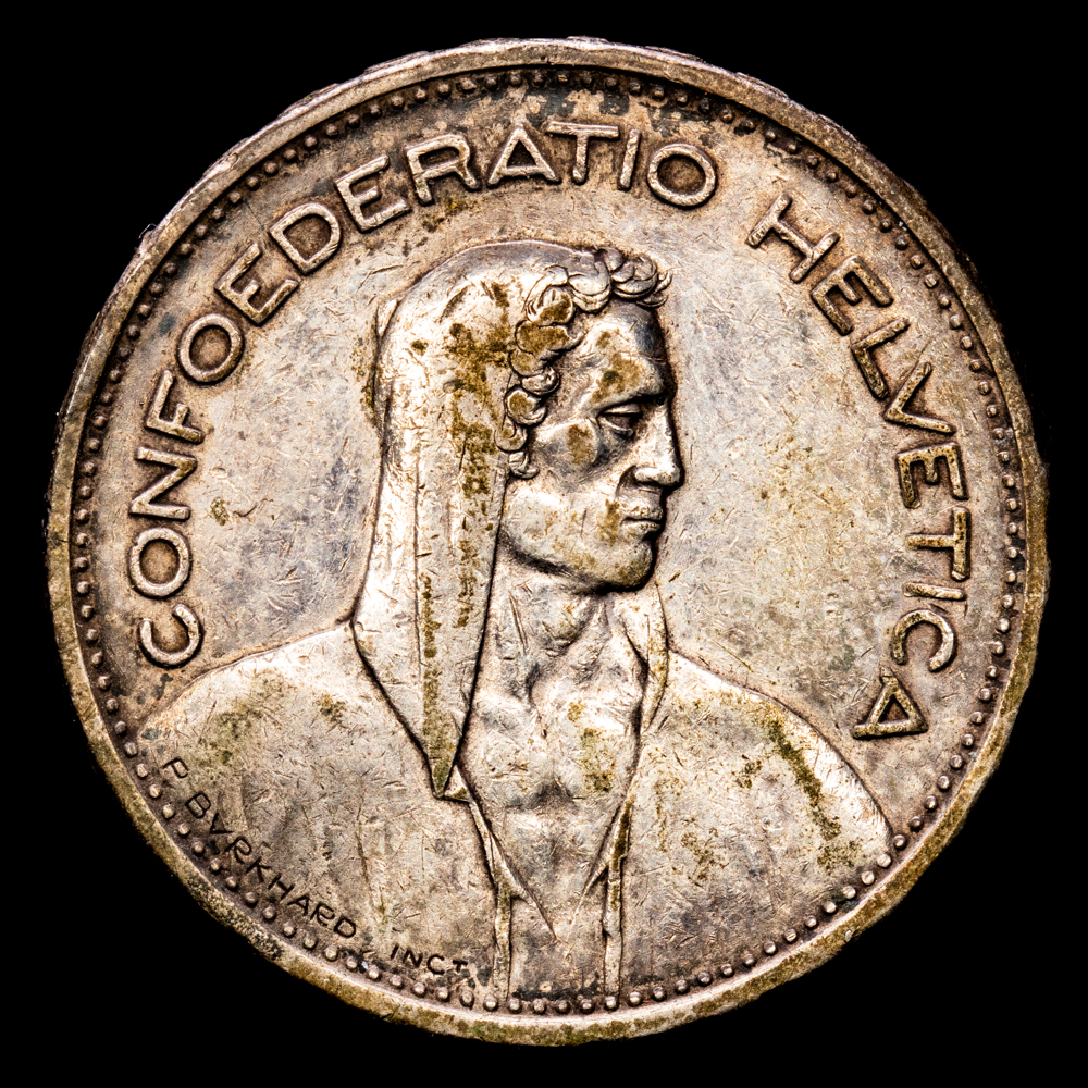 Suiza. 5 Francs. (14.97 g.). Berna. 1931. KM-40. VF+. Pátina
